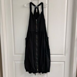 Anthropologie Daily Practice Midi dress - Black Sleeveless Zip-Up Dress